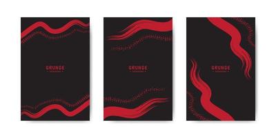 Set of red and black banner with watercolor texture background vector