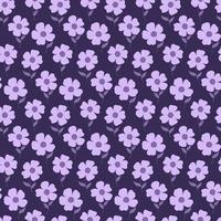 Simple flowers with leaves. Seamless floral pattern vector