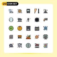 Set of 25 Modern UI Icons Symbols Signs for estate building train sorting descending Editable Vector Design Elements