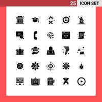 Modern Set of 25 Solid Glyphs and symbols such as web statue canada of landmarks Editable Vector Design Elements