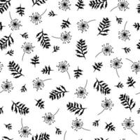 Hand drawn dandelions seamless pattern. vector