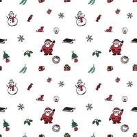 Hand drawn christmas object repeat pattern for wrapping paper, wallpaper, textile, packaging and other seamless printing work. vector