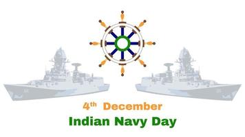 4 de diciembre, vector del día de la marina india