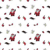 Hand drawn christmas object repeat pattern for wrapping paper, wallpaper, textile, packaging and other seamless printing work. vector