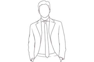 confident businessman standing hand drawn style vector illustration