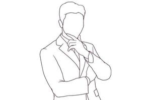 young businessman hand drawn style vector illustration
