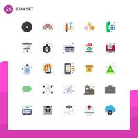 User Interface Pack of 25 Basic Flat Colors of dial pad phone creative communication easter Editable Vector Design Elements