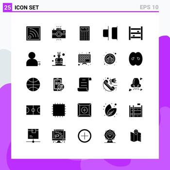 Modern Set of 25 Solid Glyphs and symbols such as furniture cabinet calculate right distribute Editable Vector Design Elements