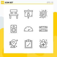 Collection of 9 Universal Line Icons Icon Set for Web and Mobile vector