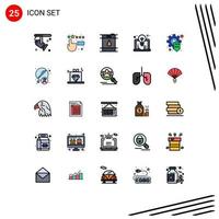 Set of 25 Modern UI Icons Symbols Signs for gear optimization gasoline development design Editable Vector Design Elements