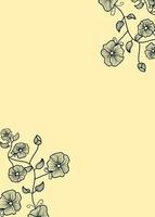 Hand Drawn Flowers border seamless pattern in sketch style, design background vector