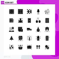 25 Creative Icons Modern Signs and Symbols of microphone broadcast interior audio relaxation Editable Vector Design Elements