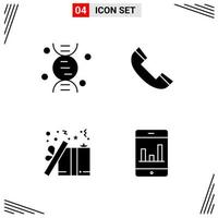 4 Icons Solid Style Grid Based Creative Glyph Symbols for Website Design Simple Solid Icon Signs Isolated on White Background 4 Icon Set vector