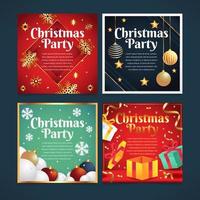 Party With Christmas Ornaments Social Media Template vector