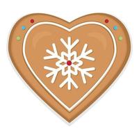 Gingerbread cookies set isolated on white background. Xmas hearts decorated and glazed vector