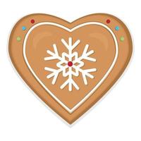 Conjunto de galletas de jengibre aislado sobre fondo blanco. corazones de navidad decorados y acristalados vector