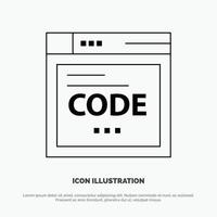 Browser Internet Code Coding Vector Line Icon