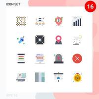 grupo de 16 colores planos modernos establecidos para transferencia de gráficos de transacciones de flecha derecha paquete editable de elementos de diseño de vectores creativos