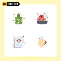 Pictogram Set of 4 Simple Flat Icons of lotus management fast nugget target Editable Vector Design Elements