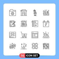 16 iconos creativos signos y símbolos modernos de editar dinero flecha dirección de inversión elementos de diseño vectorial editables vector