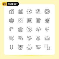 Pictogram Set of 25 Simple Lines of wreath award dollar achievement nature Editable Vector Design Elements