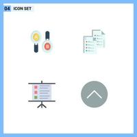 Modern Set of 4 Flat Icons Pictograph of research resume computing data text Editable Vector Design Elements