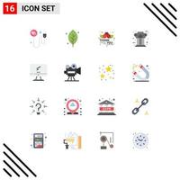 paquete de iconos de vector de stock de 16 signos y símbolos de línea para columna de computadora cereza paquete editable griego antiguo de elementos de diseño de vector creativo