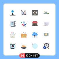 Set of 16 Modern UI Icons Symbols Signs for idea design wood creative nature Editable Pack of Creative Vector Design Elements