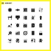 25 iconos creativos signos y símbolos modernos de elementos de diseño vectorial editables de seguridad web de banco de cable usb vector