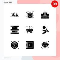 Solid Glyph Pack of 9 Universal Symbols of hazardous biology idea biochemistry picture Editable Vector Design Elements