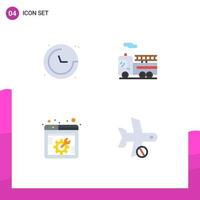 Pack of 4 creative Flat Icons of compass web setting navigation transport cancel Editable Vector Design Elements