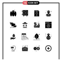 Universal Icon Symbols Group of 16 Modern Solid Glyphs of move file halloween folder firefighter Editable Vector Design Elements