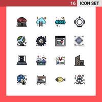 16 Creative Icons Modern Signs and Symbols of table globe map drop world marine Editable Creative Vector Design Elements