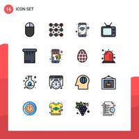 Universal Icon Symbols Group of 16 Modern Flat Color Filled Lines of shopping online wifi tools paint Editable Creative Vector Design Elements