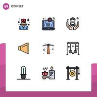 9 Creative Icons Modern Signs and Symbols of tool hoe fast hard work speaker Editable Vector Design Elements