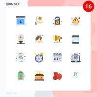 16 iconos creativos signos y símbolos modernos de error de bombilla compras precaución boda paquete editable de elementos de diseño de vectores creativos