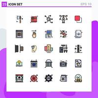 25 Creative Icons Modern Signs and Symbols of stack media worldwide four graphic Editable Vector Design Elements