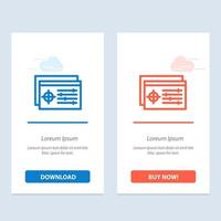 Setting Controller Target Object  Blue and Red Download and Buy Now web Widget Card Template vector