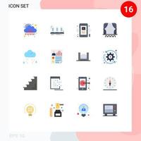 16 Creative Icons Modern Signs and Symbols of crowd audience sound mobile video Editable Pack of Creative Vector Design Elements