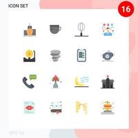 Modern Set of 16 Flat Colors and symbols such as alarm graphic basic editor kitchen Editable Pack of Creative Vector Design Elements