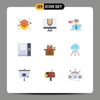 conjunto de 9 iconos modernos de la interfaz de usuario signos de símbolos para los elementos de diseño vectorial editables de la escuela de efectivo del profesor de dinero comercial vector