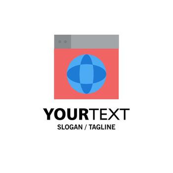 Web Design Internet globe World Business Logo Template Flat Color vector