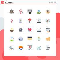 Universal Icon Symbols Group of 25 Modern Flat Colors of money growth mail leaf green Editable Vector Design Elements