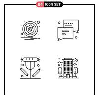 4 Creative Icons Modern Signs and Symbols of alert dinner security thanksgiving food Editable Vector Design Elements