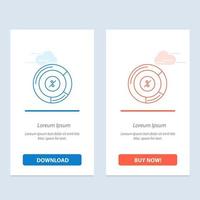 Pie Percentage Chart Share  Blue and Red Download and Buy Now web Widget Card Template vector