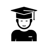 icono de vector de estudiante graduado