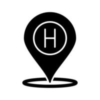icono de vector de ubicación de hotel