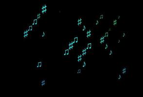 Dark Blue, Green vector backdrop with music notes.