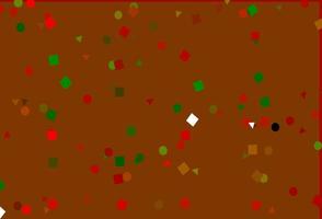 Light Green, Red vector background with triangles, circles, cubes.