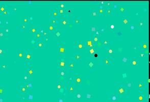 Light Green, Yellow vector background with triangles, circles, cubes.